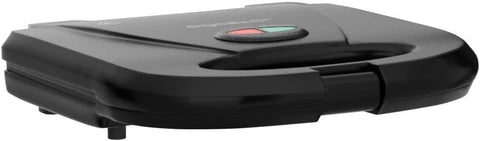 Aigostar Sandwichera con superficie antiadherente de rejilla profunda para huevo, jamón, filetes parrilla eléctrica compacta Tostadora de Pan Negro, certificado ETL, Roy