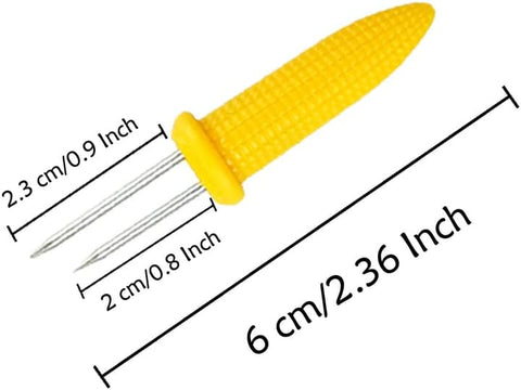 24 Pack Stainless Steel Corn Holders - Corn on the Grill & Cob Skewers for Home & BBQ Cooking