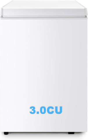 1.8 Cu. Ft Compact Chest Freezer, Free Standing Top Open Door Deep Freezer Holds Up to 50L with Adjustable 7 Thermostat and Removable Basket, Energy Saving for Home/Apartment/Garage, White