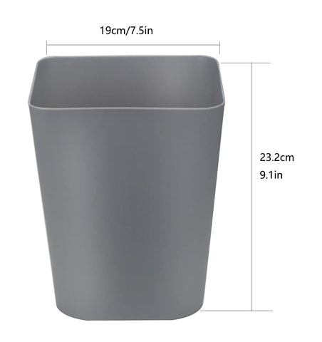 1.6 Gallon Small Trash Can Wastebasket for Kitchen Office Bathroom,Pack of 2(White+Gray)