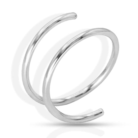 14k Gold Filled 20G Double Hoop Nose Ring for Single Piercing, 20 Gauge Small Thin 8mm Spiral Nose Jewelry for Women Men