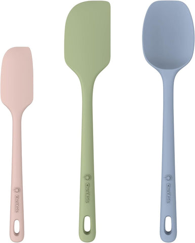 5 Pieces Silicone Spatula Set, Food Grade Rubber Spatula, Upgrade Strong Handle with Ergonomic Grip, Heat Resistant Up to 600°F for Nonstick Cookware, Cooking