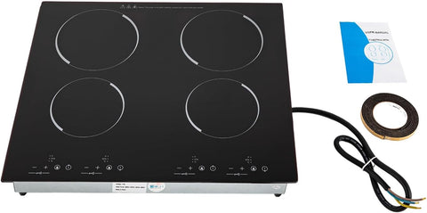 23 Inch Countertop Electric Cooktop 4 Burner,110V Plug in Electric Stovetop