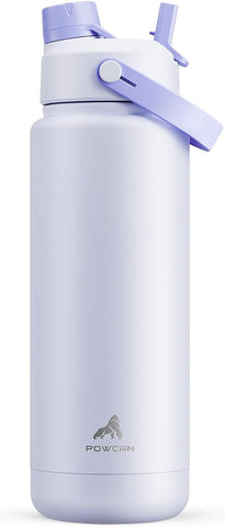 26 oz Insulated Water Bottle with 2-in-1 Straw and Spout Lid, Keep Cold 24H, Leak-Proof, Fits in Car Cup Holder, Stainless Steel Water Bottle for Sports, Travel, and School (Cotton Candy)