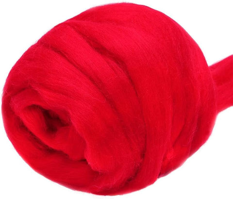 3.53oz Wool Roving Yarn, Wool Felting Supplies, Pure Wools, Chunky Yarn, Spinning Wool Roving for Needle Felting Wet Felting DIY Hand Spinning (White)