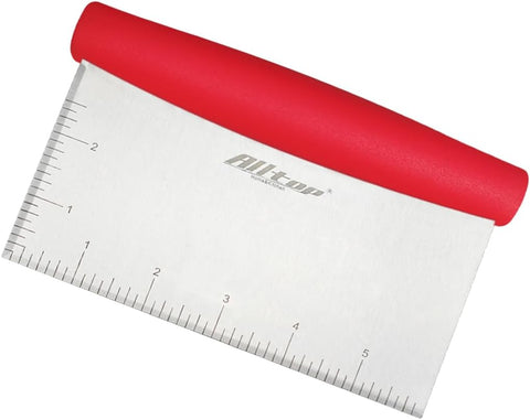 ALLTOP Bench Scraper & Chopper for Kitchen - Ideal Baking Essential Utensil,Stainless Steel Pastry/Dough/Food Cutter Tool for Cake Pizza Bread,Cooking - 1 Pack,Black