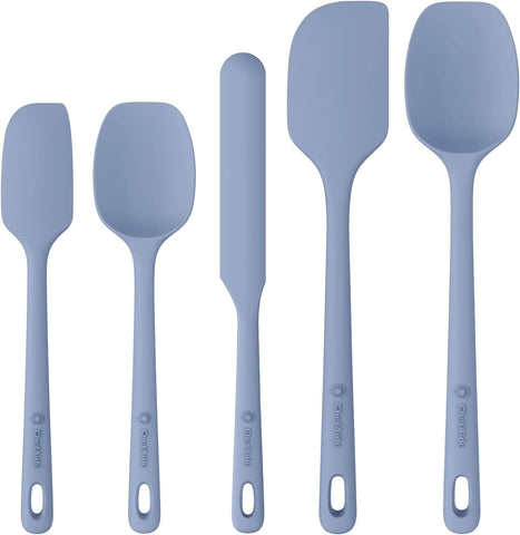 5 Pieces Silicone Spatula Set, Food Grade Rubber Spatula, Upgrade Strong Handle with Ergonomic Grip, Heat Resistant Up to 600°F for Nonstick Cookware, Cooking