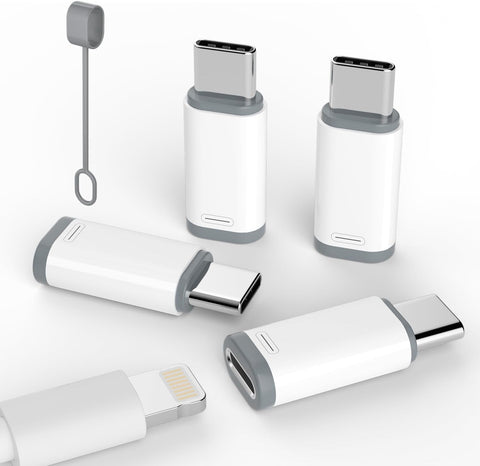 4 Pack Lightning to USB C Adapter for iPhone 15/16 Pro/16 Pro Max/Plus,Samsung S24,iPad Air,Nintendo Switch,Fast Charging&Data Transfer Lightning Crystal