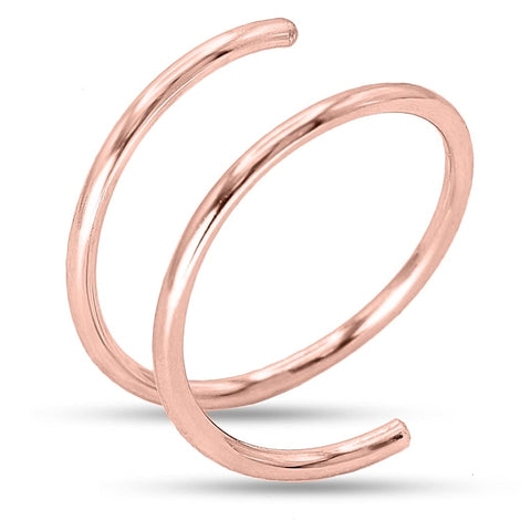 14k Gold Filled 20G Double Hoop Nose Ring for Single Piercing, 20 Gauge Small Thin 8mm Spiral Nose Jewelry for Women Men