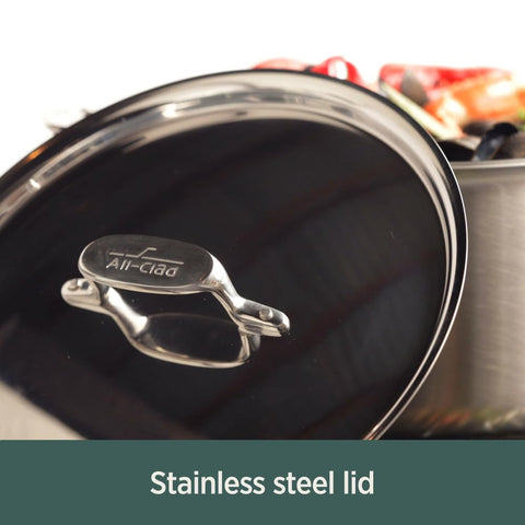 All-Clad D5 5-Ply Stainless Steel Sauce Pan 3 Quart Induction Oven Broiler Safe 600F Pots and Pans, Cookware Silver
