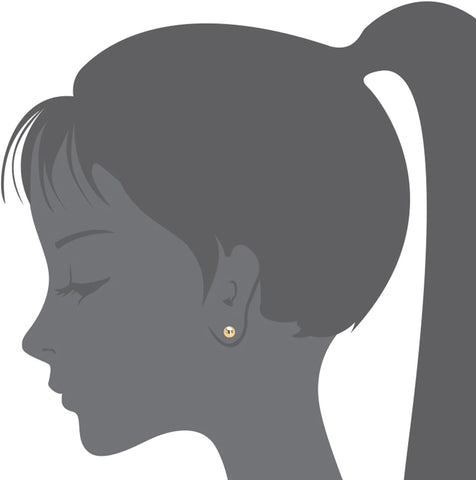 14k Yellow Gold 2,3,4,5,6mm Plain Hollow Gold Ball Children Screw back Baby Girls Stud Earrings