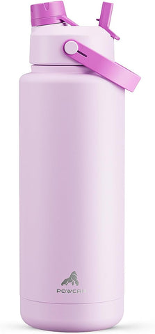 26 oz Insulated Water Bottle with 2-in-1 Straw and Spout Lid, Keep Cold 24H, Leak-Proof, Fits in Car Cup Holder, Stainless Steel Water Bottle for Sports, Travel, and School (Cotton Candy)
