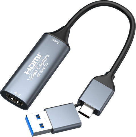 4K HDMI to USB 2.0 Video Capture Card 1080P Cam Link Card Game Capture Card Adapter Screen Record Capture Device for Streaming, Gaming, Video Conference, Teaching, Live Broadcasting