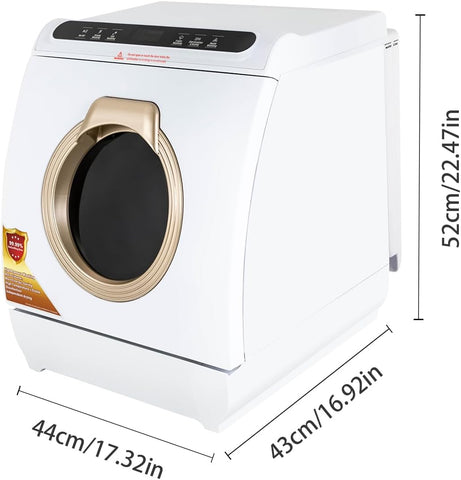 3-in-1 Function Countertop Dishwasher,White Portable Dishwasher with 7L Built-In Water Tank,No Hookup Needed,5 Programs,360°Dual Spray,Air-Dry Function, Mini Dishwasher for Apartments & Rvs