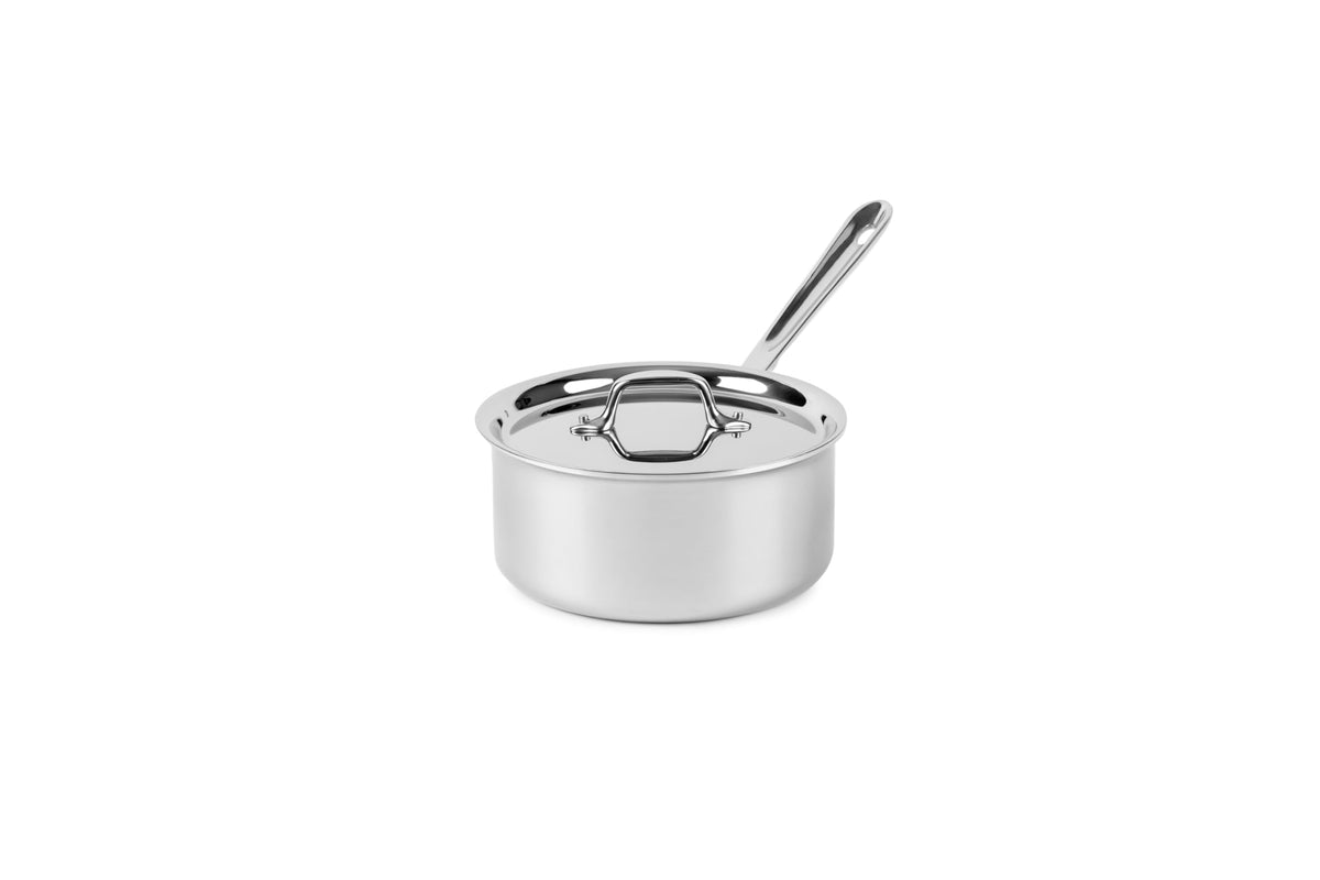 All-Clad D3 3-Ply Stainless Steel Sauce Pan with Lid 3 Quart, Induction, Oven Broiler Safe 600F, Multipurpose, Compatible w/ All Cooktops, For Restaurant or Home Kitchen, Pots & Pans, Cookware, Silver