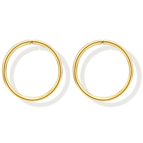 14K Gold Filled Small Hoop Earrings for Cartilage Nose, Tiny Thin 7mm Piercing Hoop Ring 22 Gauge