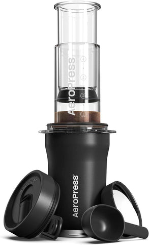 AeroPress Go Travel Coffee Press Kit - 3 in 1 brew method combines French Press, Pourover, Espresso - Full bodied coffee without grit or bitterness - Small portable coffee maker for camping & travel