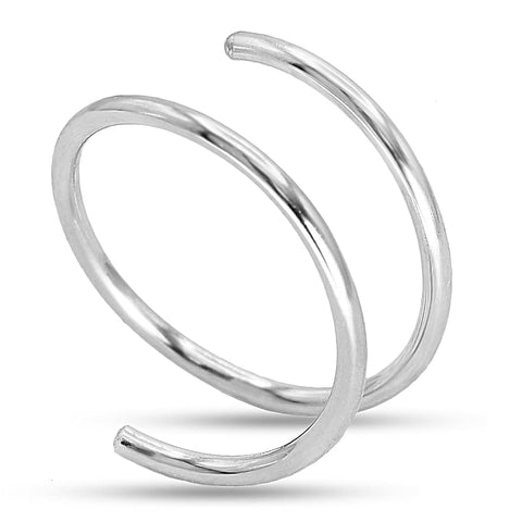 14k Gold Filled 20G Double Hoop Nose Ring for Single Piercing, 20 Gauge Small Thin 8mm Spiral Nose Jewelry for Women Men