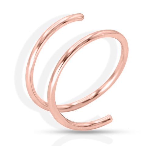 14k Gold Filled 20G Double Hoop Nose Ring for Single Piercing, 20 Gauge Small Thin 8mm Spiral Nose Jewelry for Women Men