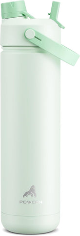 26 oz Insulated Water Bottle with 2-in-1 Straw and Spout Lid, Keep Cold 24H, Leak-Proof, Fits in Car Cup Holder, Stainless Steel Water Bottle for Sports, Travel, and School (Cotton Candy)
