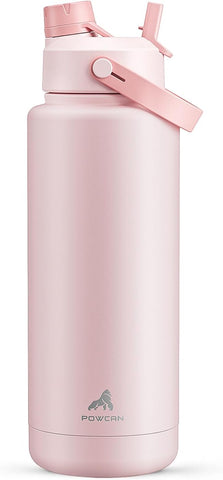26 oz Insulated Water Bottle with 2-in-1 Straw and Spout Lid, Keep Cold 24H, Leak-Proof, Fits in Car Cup Holder, Stainless Steel Water Bottle for Sports, Travel, and School (Cotton Candy)