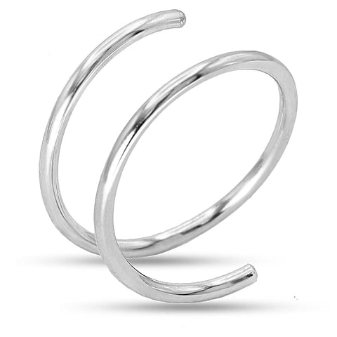 14k Gold Filled 20G Double Hoop Nose Ring for Single Piercing, 20 Gauge Small Thin 8mm Spiral Nose Jewelry for Women Men