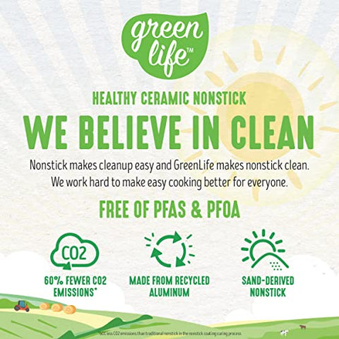 GreenLife Soft Grip 1QT and 2QT Saucepan Set, Healthy Ceramic Nonstick, Non Toxic PFAS & PFOA-Free, Dishwasher Safe, Glass Lids, Stay-Cool Handles, Easy Clean Cookware, Kitchen Essentials, Pink