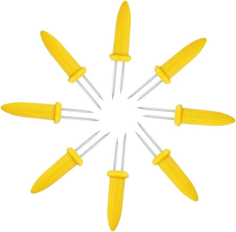 24 Pack Stainless Steel Corn Holders - Corn on the Grill & Cob Skewers for Home & BBQ Cooking