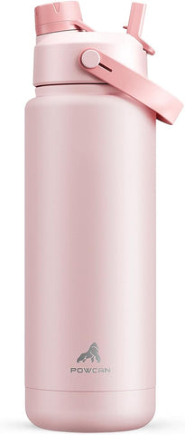 26 oz Insulated Water Bottle with 2-in-1 Straw and Spout Lid, Keep Cold 24H, Leak-Proof, Fits in Car Cup Holder, Stainless Steel Water Bottle for Sports, Travel, and School (Cotton Candy)