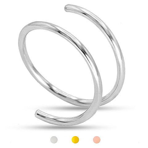 14k Gold Filled 20G Double Hoop Nose Ring for Single Piercing, 20 Gauge Small Thin 8mm Spiral Nose Jewelry for Women Men