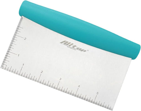 ALLTOP Bench Scraper & Chopper for Kitchen - Ideal Baking Essential Utensil,Stainless Steel Pastry/Dough/Food Cutter Tool for Cake Pizza Bread,Cooking - 1 Pack,Black