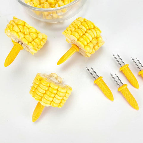 24 Pack Stainless Steel Corn Holders - Corn on the Grill & Cob Skewers for Home & BBQ Cooking