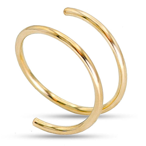 14k Gold Filled 20G Double Hoop Nose Ring for Single Piercing, 20 Gauge Small Thin 8mm Spiral Nose Jewelry for Women Men