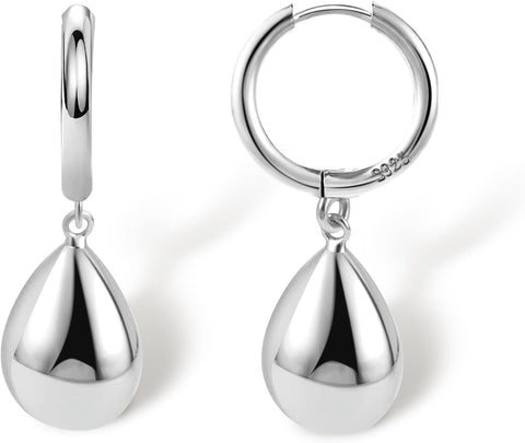 925 Sterling Silver Teardrop Leverback Earrings for Women Girls Waterdrop Tear Drop Dangle Earrings Jewelry Hypoallergenic Silver Teardrop Leverback Dangle Earring for Women