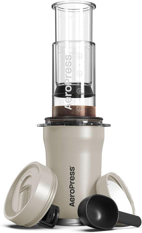 AeroPress Go Travel Coffee Press Kit - 3 in 1 brew method combines French Press, Pourover, Espresso - Full bodied coffee without grit or bitterness - Small portable coffee maker for camping & travel