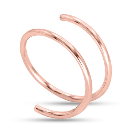14k Gold Filled 20G Double Hoop Nose Ring for Single Piercing, 20 Gauge Small Thin 8mm Spiral Nose Jewelry for Women Men