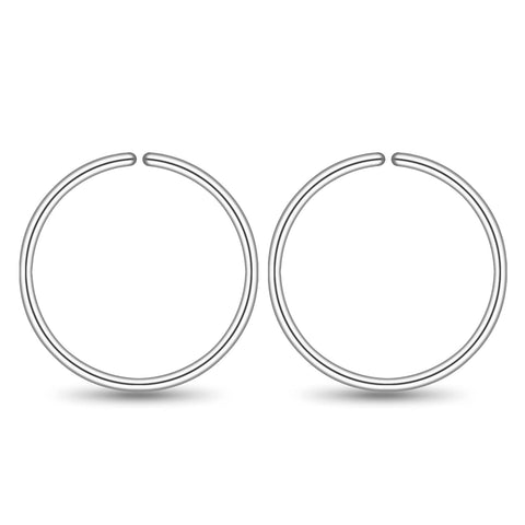 14K Gold Filled Small Hoop Earrings for Cartilage Nose, Tiny Thin 7mm Piercing Hoop Ring 22 Gauge