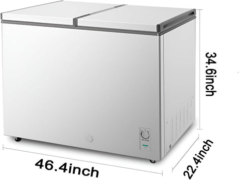 10 Cu Ft Compact Deep Freezer Removable Wire Basket Ldeal with 7 Adjustable Thermostat Control for Home Kitchen Office or Bar Portable Refrigerator