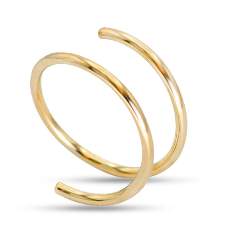14k Gold Filled 20G Double Hoop Nose Ring for Single Piercing, 20 Gauge Small Thin 8mm Spiral Nose Jewelry for Women Men