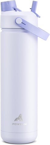 26 oz Insulated Water Bottle with 2-in-1 Straw and Spout Lid, Keep Cold 24H, Leak-Proof, Fits in Car Cup Holder, Stainless Steel Water Bottle for Sports, Travel, and School (Cotton Candy)