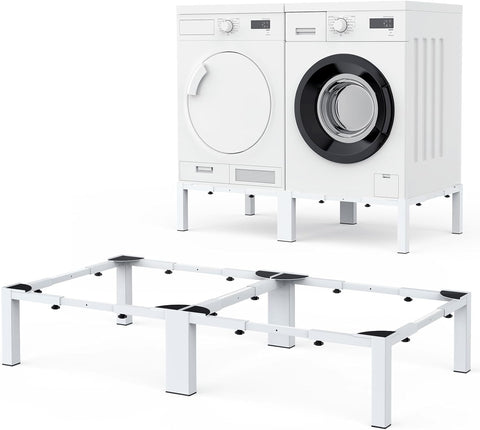 Adjustable Washer Dryer Pedestal Stand - Heavy Duty & Universal Washer Pedestal & Washing Machine Stand Fit (40.9-66.14L × 20.47-33.07W ×12.6H inch) - Compatible with Front Load Washers & Dryers