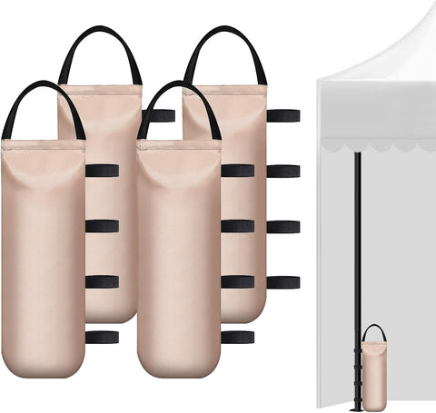 4 (Black) Cylindrical Sand Bags Weights for Canopy Weight Bag Outdoor Advertising Tent Sunshade Fixed Windproof sandbag Bag Weight Bags for Pop up Canopy Tent (Without Sand)