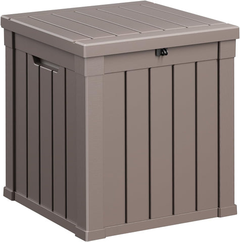 100 Gallon Resin Deck Box, Lockable Patio Outdoor Storage Box for Furniture, Garden Tools and Tools Storage, Waterproof Outside Storage Boxes - Black