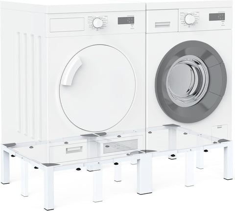 Adjustable Washer Dryer Pedestal Stand - Heavy Duty & Universal Washer Pedestal & Washing Machine Stand Fit (40.9-66.14L × 20.47-33.07W ×12.6H inch) - Compatible with Front Load Washers & Dryers