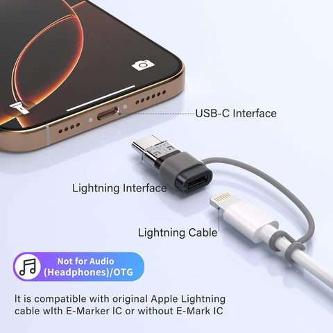 4 Pack Lightning to USB C Adapter for iPhone 15/16 Pro/16 Pro Max/Plus,Samsung S24,iPad Air,Nintendo Switch,Fast Charging&Data Transfer Lightning Crystal