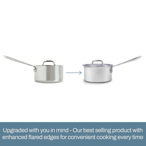 All-Clad D3 3-Ply Stainless Steel Sauce Pan with Lid 3 Quart, Induction, Oven Broiler Safe 600F, Multipurpose, Compatible w/ All Cooktops, For Restaurant or Home Kitchen, Pots & Pans, Cookware, Silver