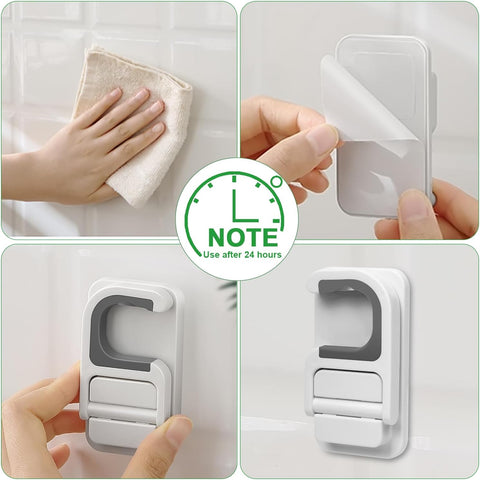 3pack Broom and Mop Holder Wall Mount No Drill Mop and Broom Gripper Mop Handle Hanger Household Cleaning Organizer, Holds up to 6 lb