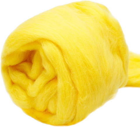 3.53oz Wool Roving Yarn, Wool Felting Supplies, Pure Wools, Chunky Yarn, Spinning Wool Roving for Needle Felting Wet Felting DIY Hand Spinning (White)