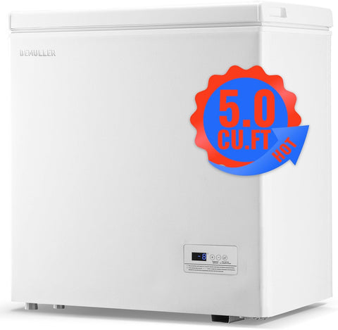 5.0 CU.FT Deep Freezer Top Open Door Mini Chest Freezer with Removable Storage Basket for Home Kitchen Garage