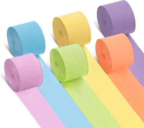 8 Crepe Paper Streamers Rolls, 656ft Pack of Unique 8 Rainbow Streamers Party Decorations, Birthday Streamers, Party Streamers for Wedding Decoration (1.8 inch x 82 ft/Roll)